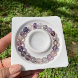 Multicolor fluorite crystal bracelet